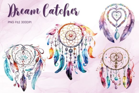 Download Dreamcatcher Watercolor Boho Clipart PNG - Watercolor Collection