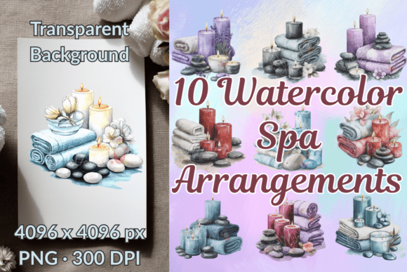 Download Zen Watercolor Spa Clipart Arrangements - Watercolor Collection