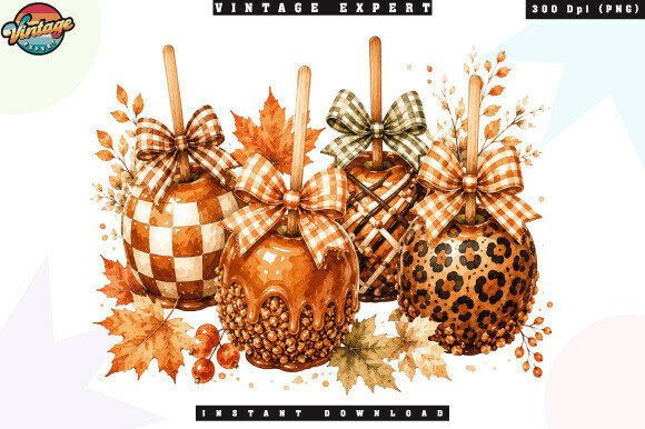 Download Autumn Caramel Apple Watercolor PNG - Watercolor Collection