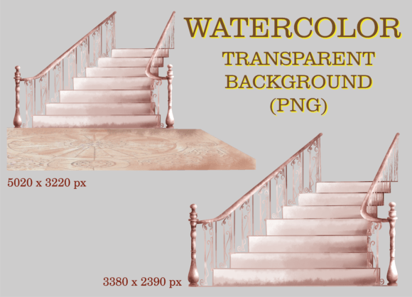 Download Vintage Watercolor Roman Stairs PNG - Watercolor Collection