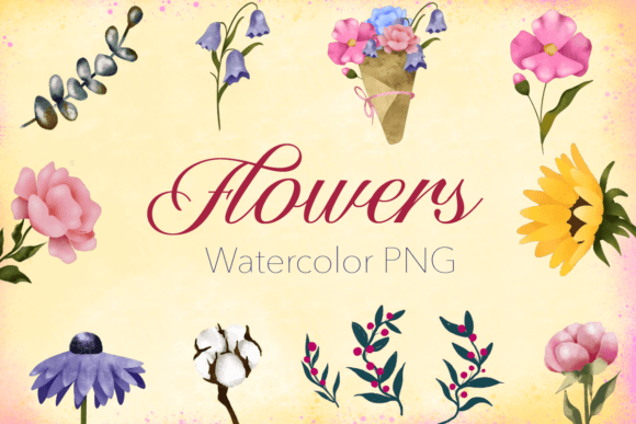 Download Flowers Watercolor PNG Free - Watercolor Collection