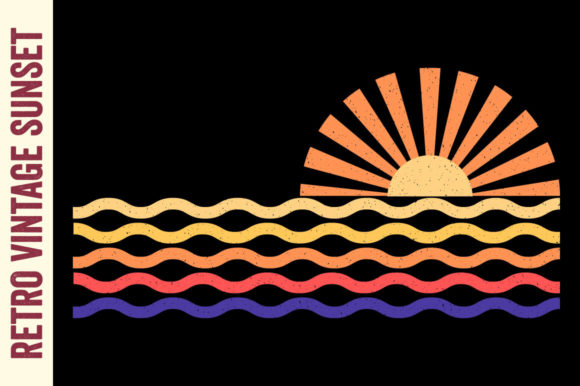 Download Retro Sunset Vintage Graphics Summer SVG - Vintage graphics Collection