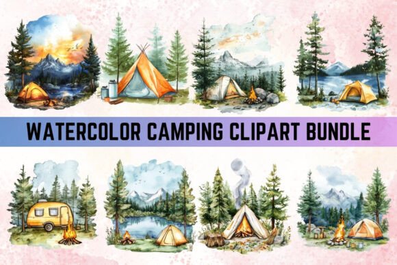 Download Watercolor Camping Clipart - Travel Png - Watercolor Collection