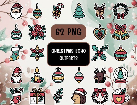 Download Christmas BoHo Clip Art - Boho clip art Collection