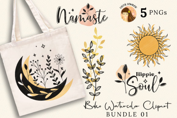 Download Boho Watercolor Clipart Bundle 01 - Watercolor Collection