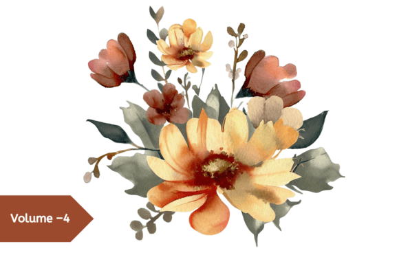 Download Vintage Watercolor Flowers Volume –4 - Watercolor Collection