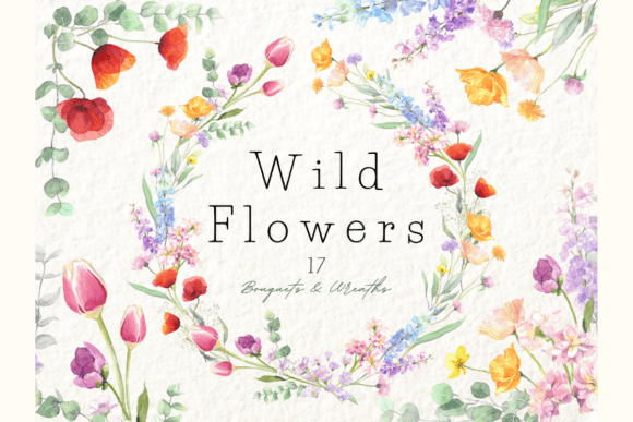 Download Watercolor Wildflower Bouquets &amp; Wreaths - Watercolor Collection