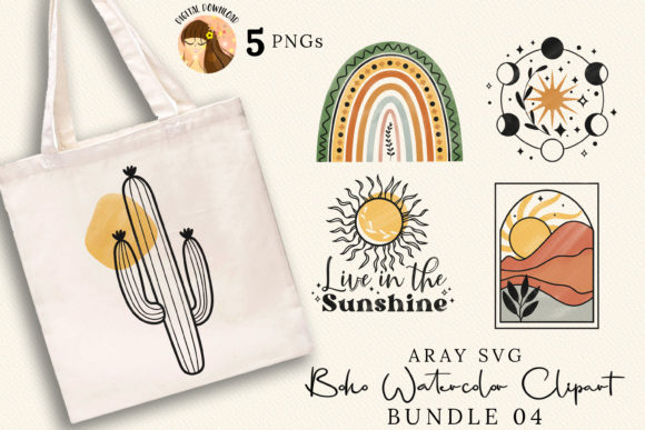 Download Boho Watercolor Clipart Bundle 04 - Watercolor Collection