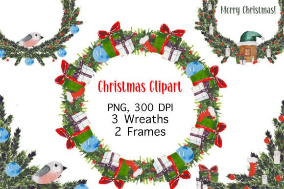Download Christmas Watercolor Vintage Clipart - Watercolor Collection
