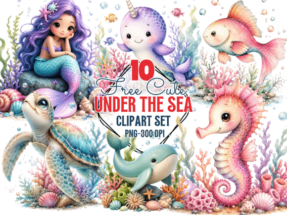 Download Cute Under the Sea Clipart, Mermaid PNG - Under the sea Collection