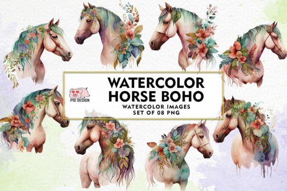 Download Watercolor Horse Boho Watercolor Clipart - Watercolor Collection