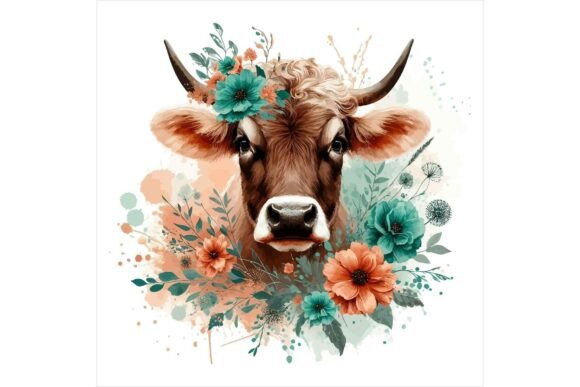 Download Retro Groovy Cow EPS - Premium Resources