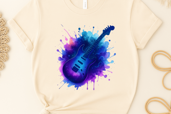 Download Watercolor Guitar Sublimation Clipart - Watercolor Collection