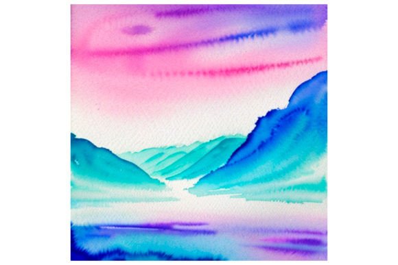 Download Watercolor Painting Mountain Landscape - Watercolor Collection