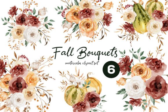 Download Watercolor Bouquets Fall Flowers Clipart - Watercolor Collection