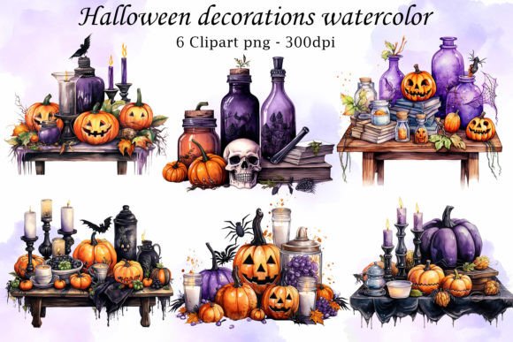 Download Halloween Decorations Watercolor - Watercolor Collection
