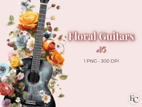 Download Flower Guitar Watercolor Clipart - Watercolor Collection