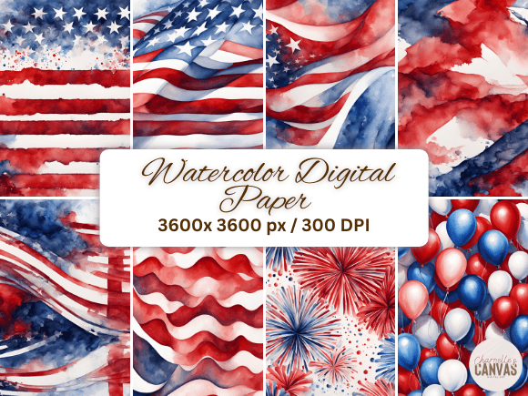 Download Watercolor Red White &amp; Blue Backgrounds - Watercolor Collection